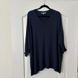 Laurie Felt Los Angeles Blue V-Neck Sweater M/L